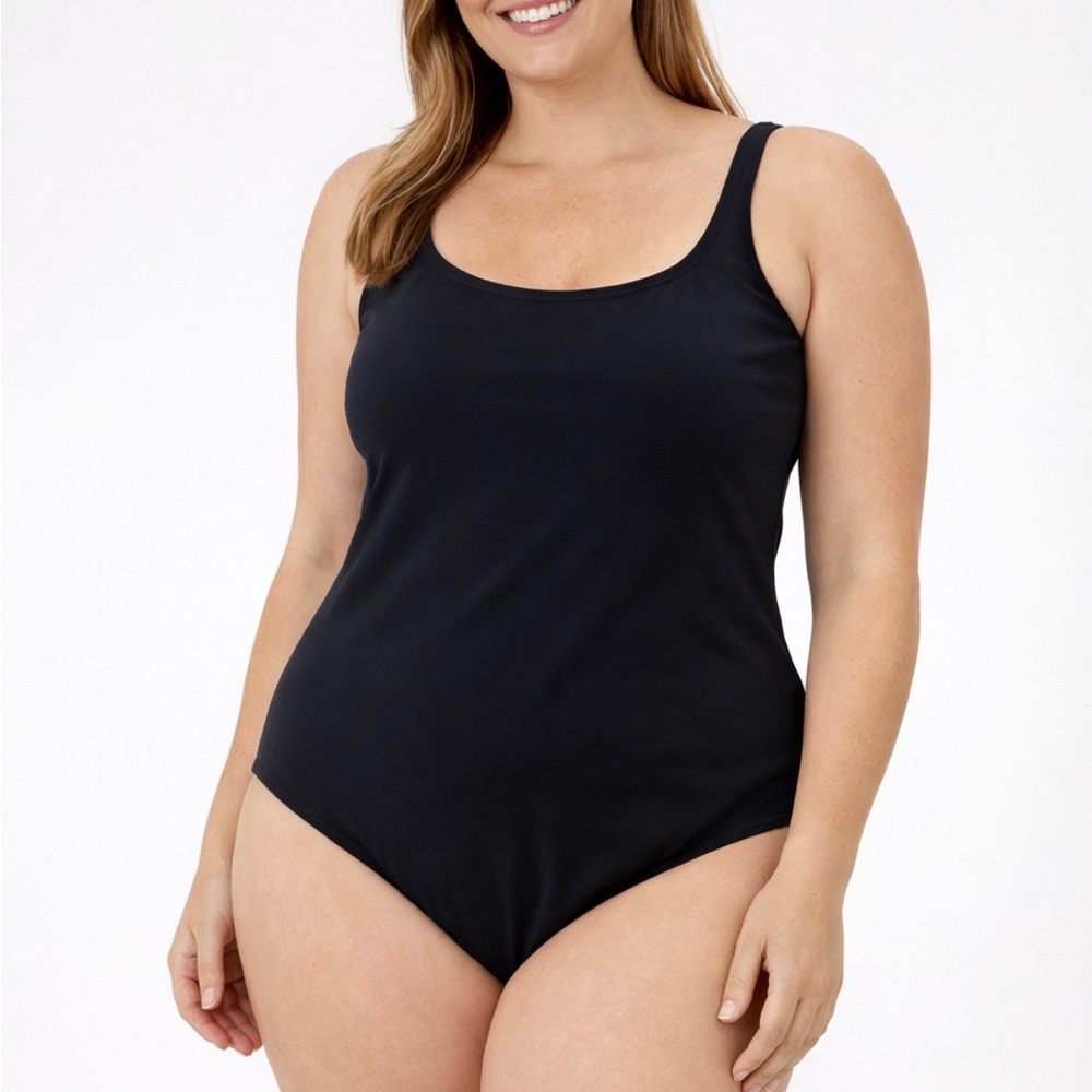 Lands' End Women's Black One-Piece Swimsuit
